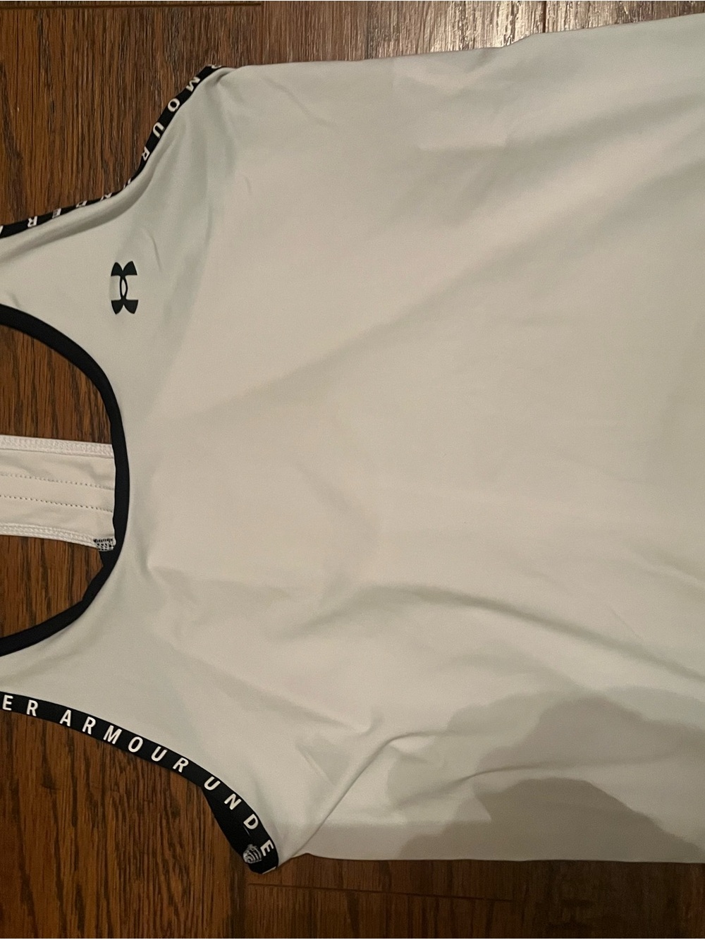 Under Armour White Tank with Black Trim and Logo